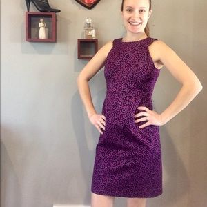 Adrianna Papell purple and navy blue pattern dress